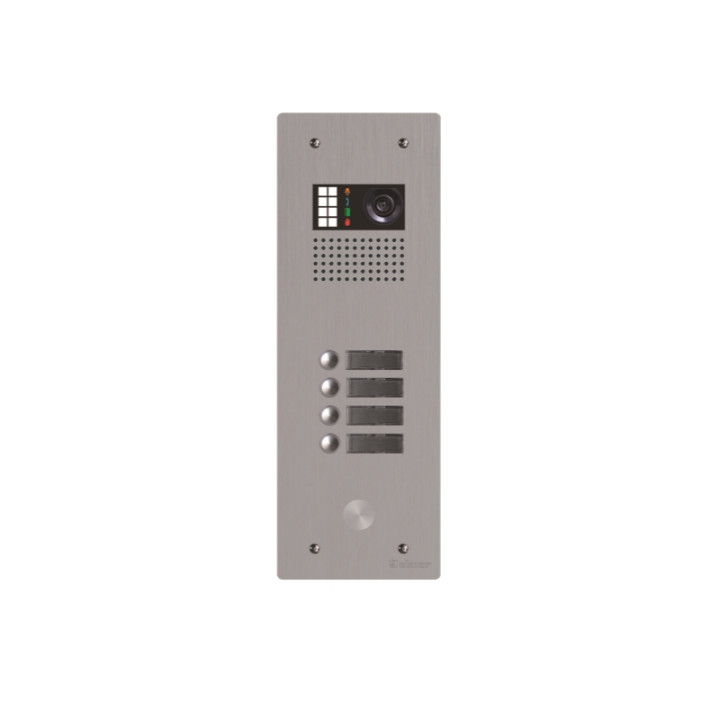 Platine Monobloc Alu Audio/Vidéo Bus G2P 1 Rangée 4 Boutons