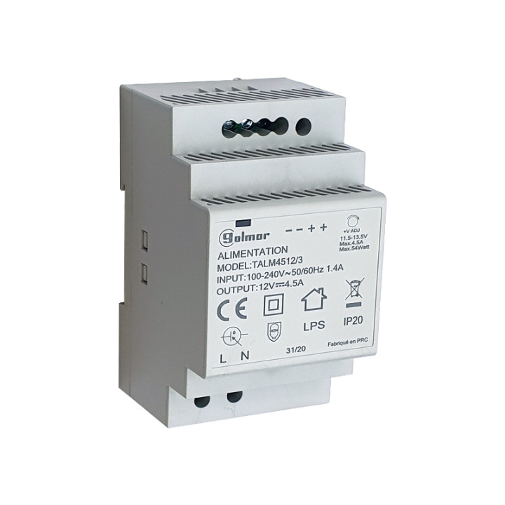 Alimentation Modulaire 12 Vcc / 4.5 A, 3 Modules Din