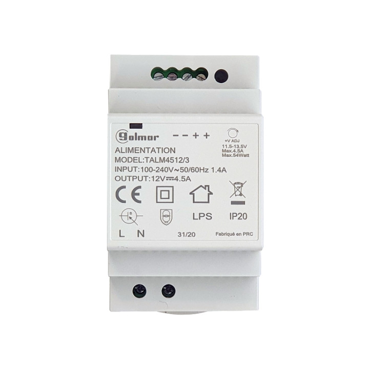 Alimentation Modulaire 12 Vcc / 4.5 A, 3 Modules Din