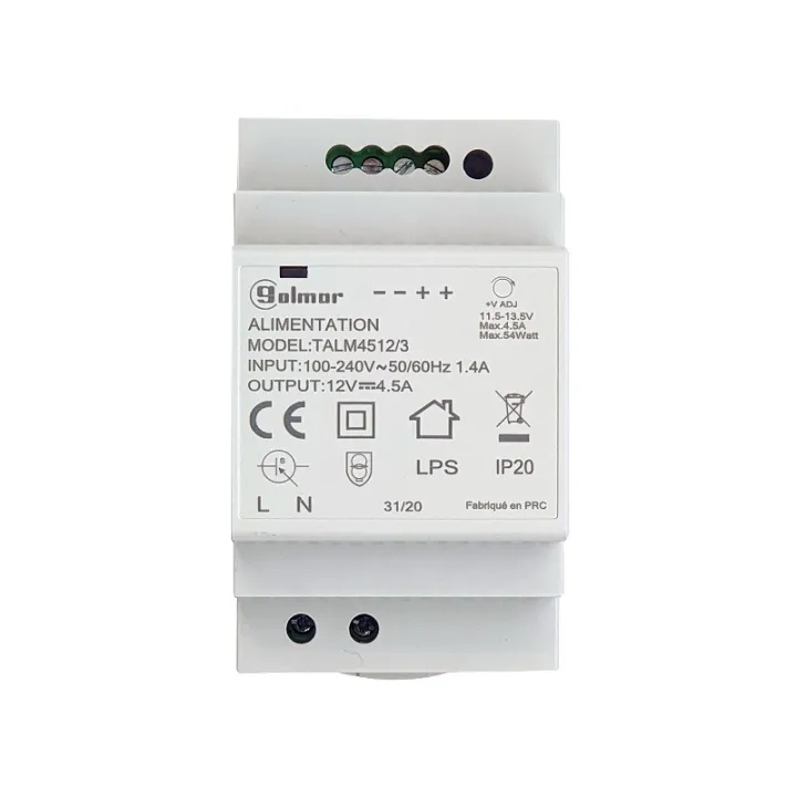 Alimentation Modulaire 12 Vcc / 4.5 A, 3 Modules Din