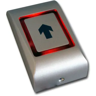 Bouton De Sortie No Ou Nf Éclairé Sensitif Boîtier Saillie Zamac Argent