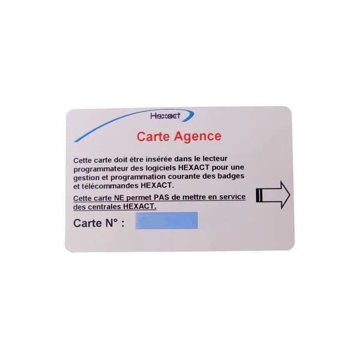Carte Agence Sans Logo Pour Accès Hexactweb, Droits Limités - Délai 3 Semaines