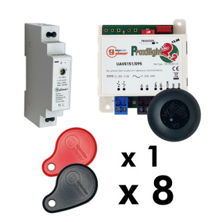 Kit centrale UAV0151/095+8 badges résid+1 maitre + 1 TALM1012/1