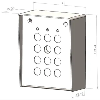 Clavier À 999 Codes Saillie, 2 Relais. Inox Avec Touches Métal