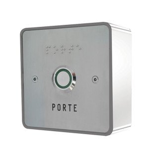 Bouton saillie NO/NF éclairé  Norme handicap+façade inox 85x85mm
