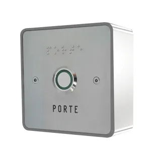 Bouton De Sortie Saillie No(Temp.)/Nf Éclairé Pmr Avec Façade Inox 85X85 Mm