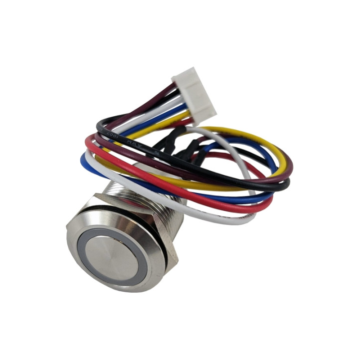 Bouton poussoir inox NO/NF éclairé (bi-couleur) . Alim 12 Vcc(*)
