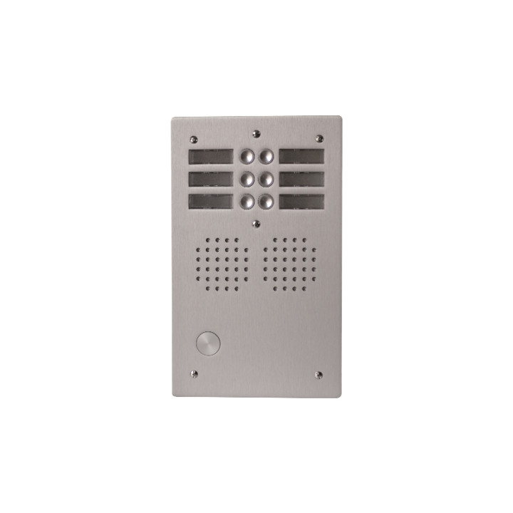 Platine alu HAUT-RISQUE audio 6 appels 2 rangées