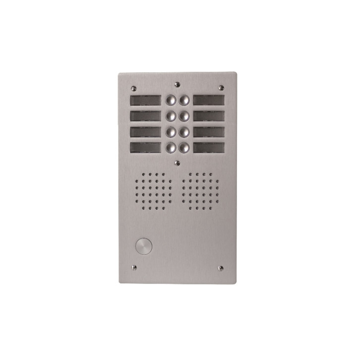 Platine alu HAUT-RISQUE audio 8 appels 2 rangées