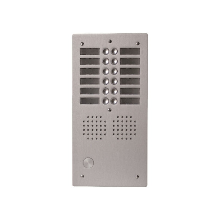 Platine alu HAUT-RISQUE audio 12 appels 2 rangées