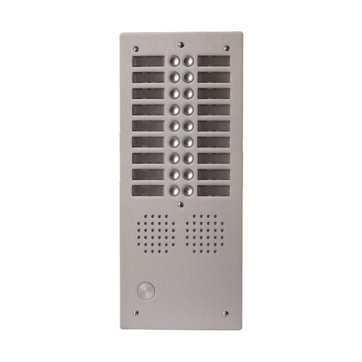 Platine alu HAUT-RISQUE audio 18 appels 2 rangées