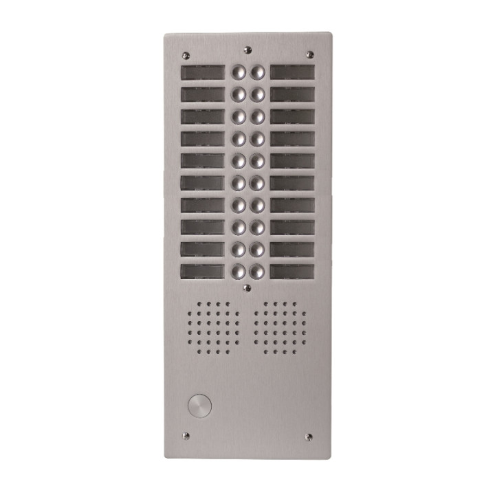 Platine alu HAUT-RISQUE audio 20 appels 2 rangées
