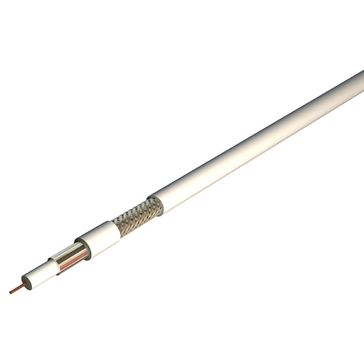 COAX 17dB 75OHMS PVC BLANC INT