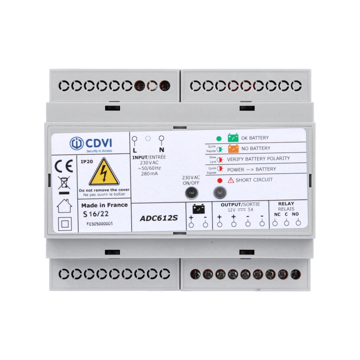 Alimentation À Découpage 12V Dc 5A Secourable 7Ah ? 6 Modules Rail Din Protégés
