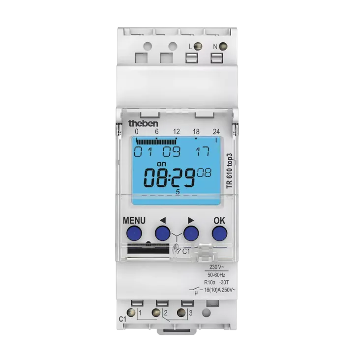 Horloge Hebdomadaire Digitale 24H 7J. 230V Compatible Obelisk Top3 Bluetooth