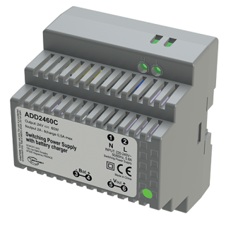Alimentation sur rail DIN  chargeur 230V AC / 24V DC / 60W - 2A