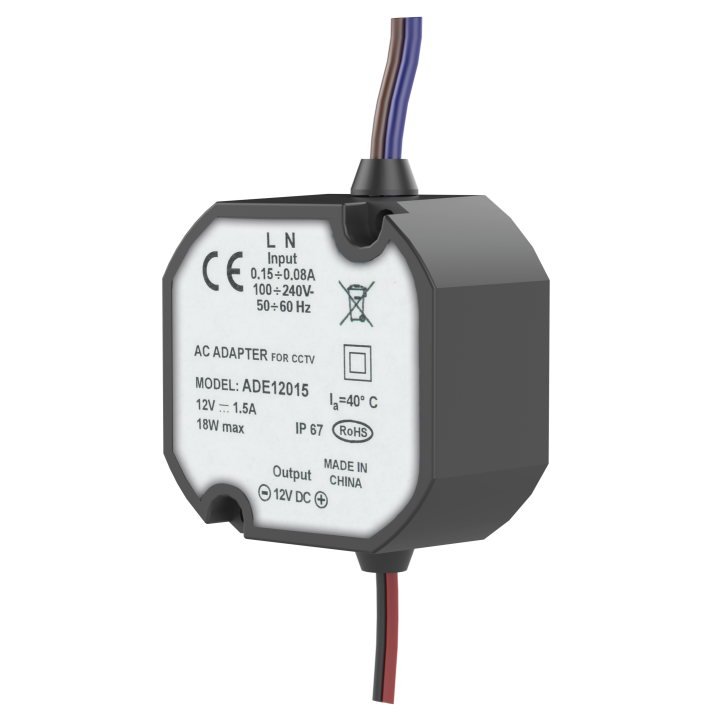 Alimentation Ronde 12Vdc 1.5 A Encastrable Pot De 60