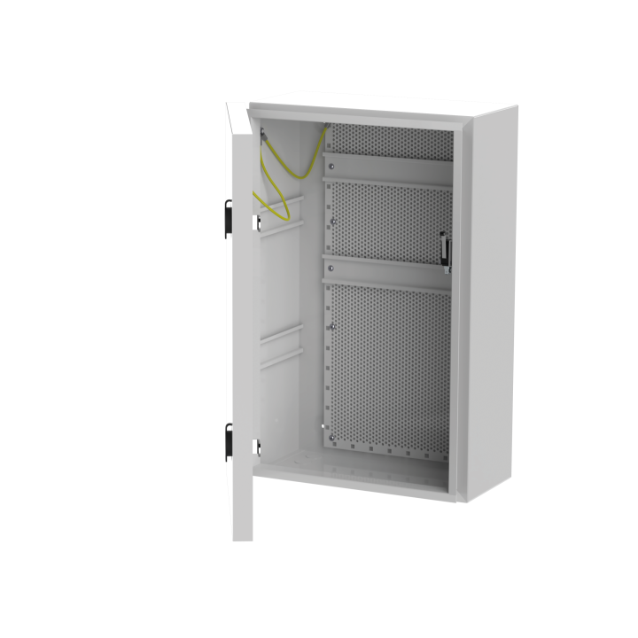 COFFRET VIDE IP66 GRAND MODELE AVEC RAIL+GRILLE PERFOREE