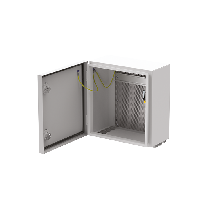 COFFRET VIDE IP66 PETIT MODELE AVEC RAIL DIN +GRILLE PERFOREE