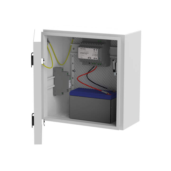 COFFRET VIDE IP66 PETIT MODELE AVEC RAIL DIN +GRILLE PERFOREE