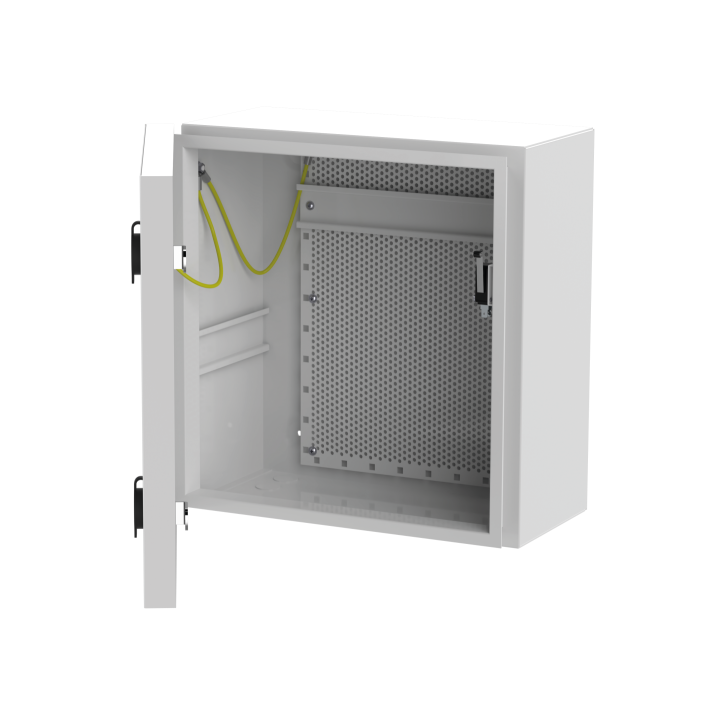 COFFRET VIDE IP66 PETIT MODELE AVEC RAIL DIN +GRILLE PERFOREE