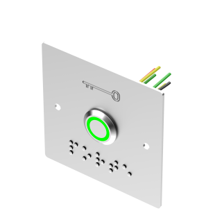 Bouton poussoir INOX 19 mm vert/blanc NO+NC + PBP19_B