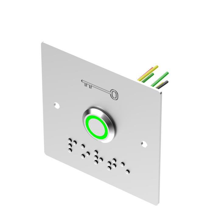 Bouton poussoir INOX 19 mm vert/blanc NO+NC + PBP19_B