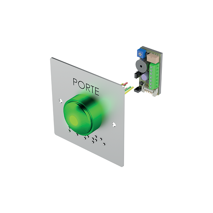 BP CHAMPIGNON+PLAQUE D'ENCASTR PORTE ET BRAILLE+BUZZER LED