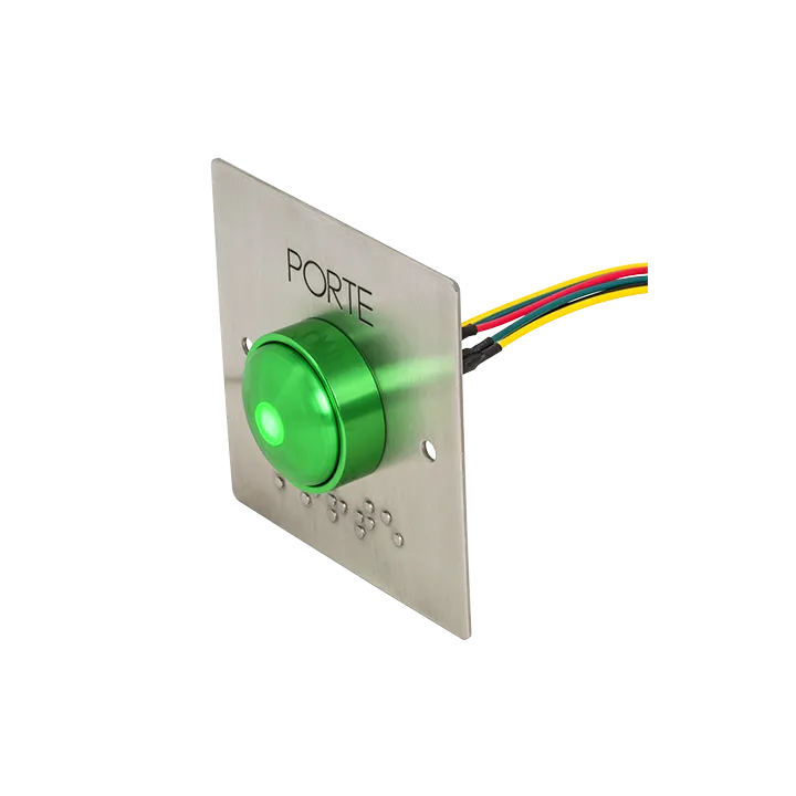 Bouton Poussoir Champignon+Plaque D'Encastr Porte Et Braille+Buzzer Led