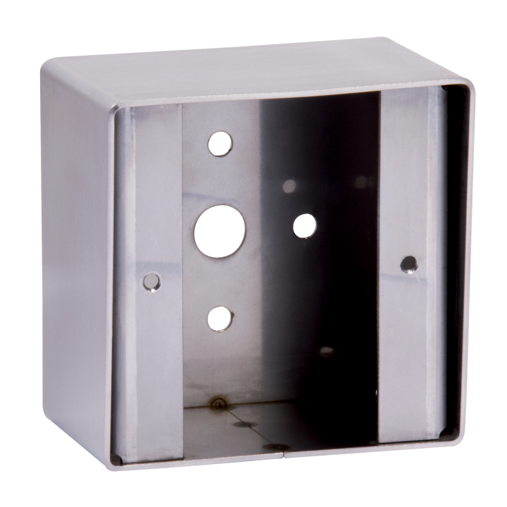 BOITIER INOX pour BOUTON POUSSOIR 83.3x83.5x46.8mm* CARRE(*)