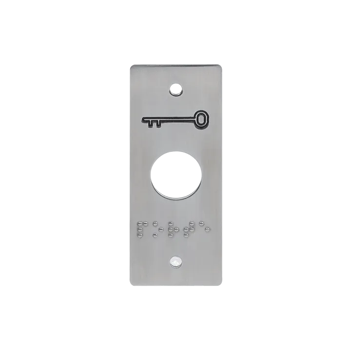 Plaque Inox Pour Pb19 Pictos Badge + Marquage Braille Porte