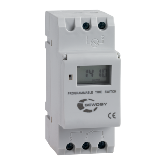HORLOGE DIGITALE HEBDOMADAIRE 230V AC / 1NC 17programmes(*)