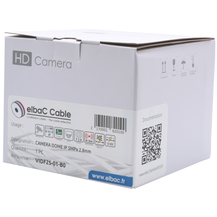 CAMERA DOME IP 5MPx 2.8mm Boite 1 PC