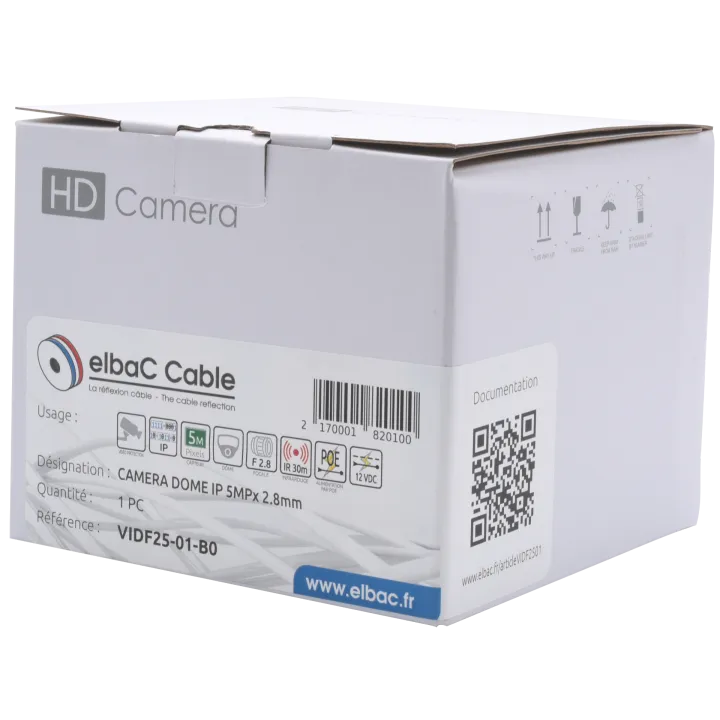 Caméra Caméra Dôme Ip 5Mpx 2.8Mm Boîte 1 Pc
