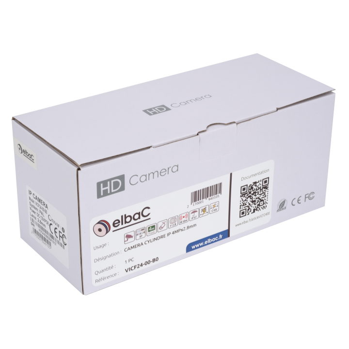 CAMERA CYLINDRE IP 4MPx 2.8mm Boite 1 PC