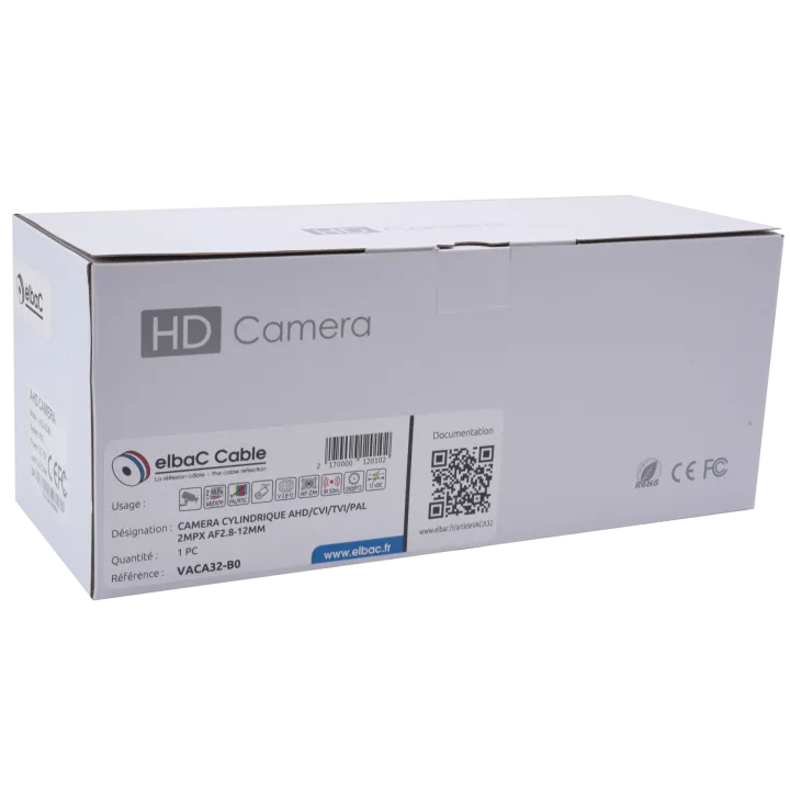 Caméra Cylindrique Ahd/Cvi/Tvi/Pal 2Mpx Af2.8-12Mm Boîte 1 Pc