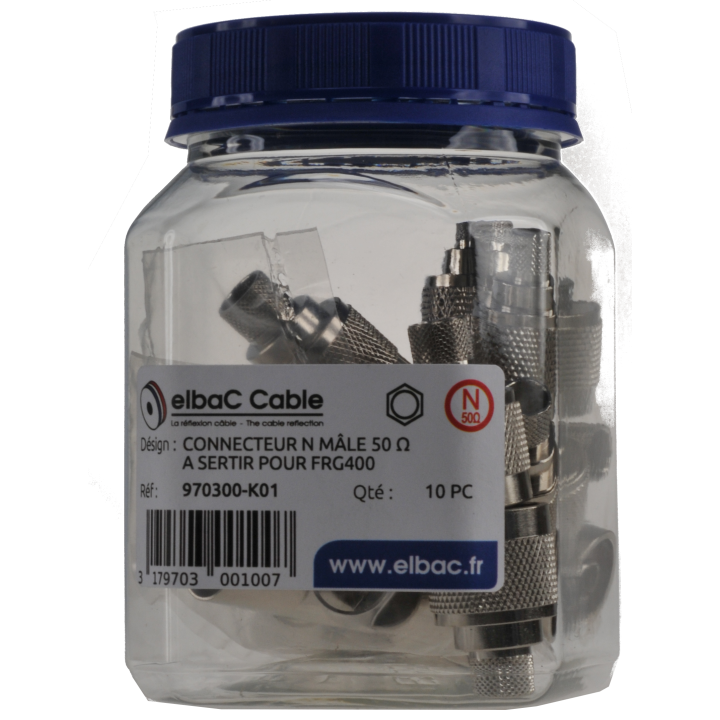 CONNECTEUR N MALE A SERTIR FRG400 Boite 10 PC