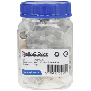 Bnc Male A Sertir Kx6 Boîte 30 Pc