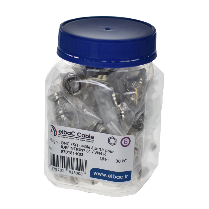 BNC HD MALE A SERTIR iDEFI.61/VN4 Boite 30 PC
