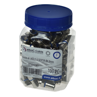 CONNECTEUR F  MALE A SERTIR Ø6.8mm Boite 100 PC