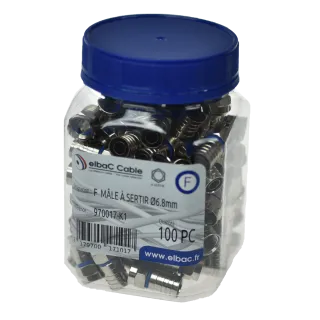 Connecteur F Male A Sertir Ø6.8Mm Boîte 100 Pc
