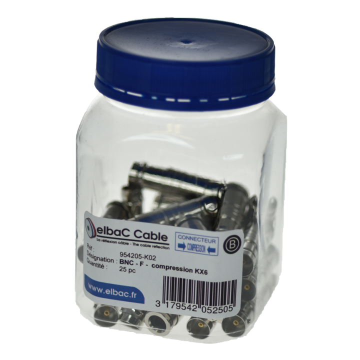 BNC FEMELLE A COMPRESSION KX6/iDEFI80 Boite 25 PC