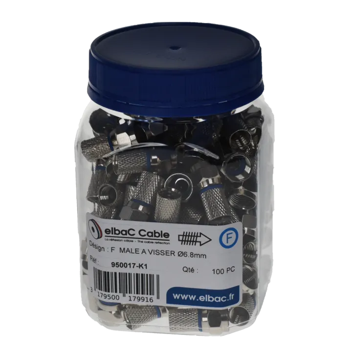 Connecteur F Male A Visser Ø6.8Mm Boîte 100 Pc