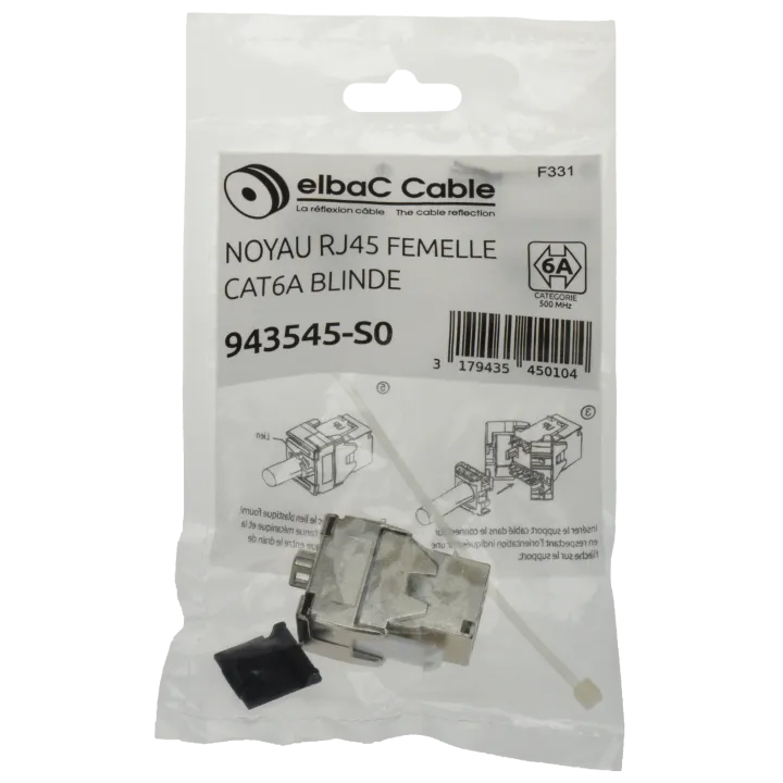 Noyau Rj45 Femelle Cat6A Blinde Sachet 1 Pc