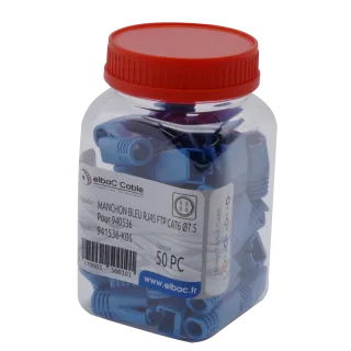 Manchon Bleu Rj45 Ftp Cat6 Diam 7.5 Boîte 50 Pc