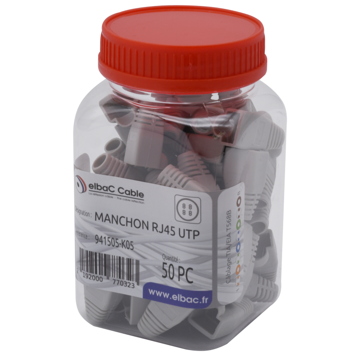 MANCHON GRIS RJ45 UTP Boite 50 PC