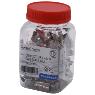 Connecteur Rj45 Ftp Cat6 2X4C 1.1/7.5 Boîte 50 Pc