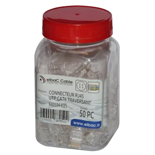 Connecteur Plug Rj 45 Utpcat6 Traversant 940504 La Boîte De 50
