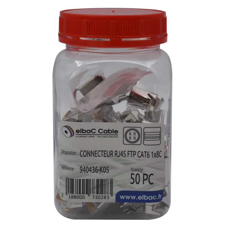 Connecteur Rj45 Ftp Cat6 1X8C 1.0/6 Boîte 50 Pc