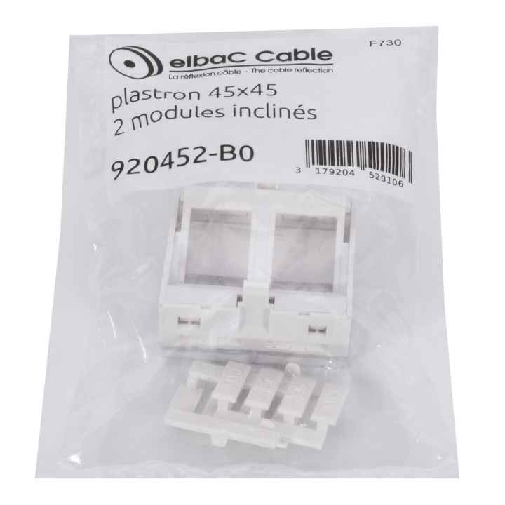 PLASTRON 45x45 2 MODULES INCLINE Boite 1 PC